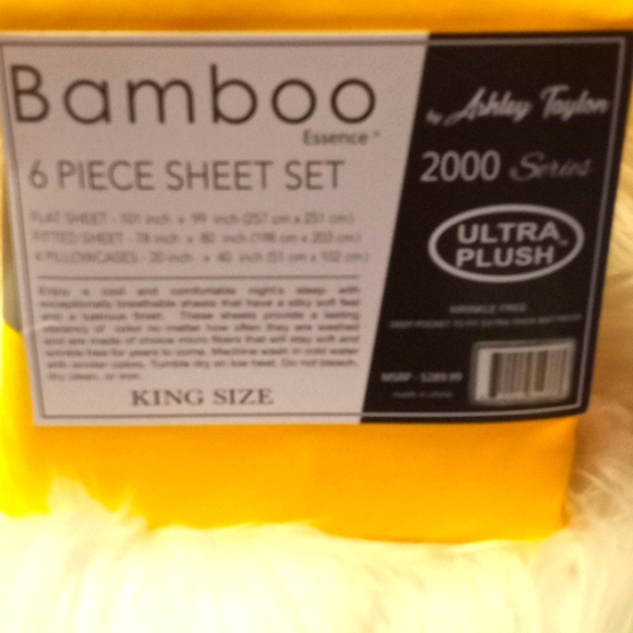 Bamboo Essence King Size Yellow- 6 Piece Sheet Set - Picture 8 of 10